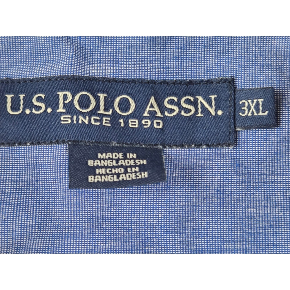 US Polo Assn Blue Brown Plaid Button Down Long Sleeve Preppy Classic 3XL NWT - Picture 8 of 10